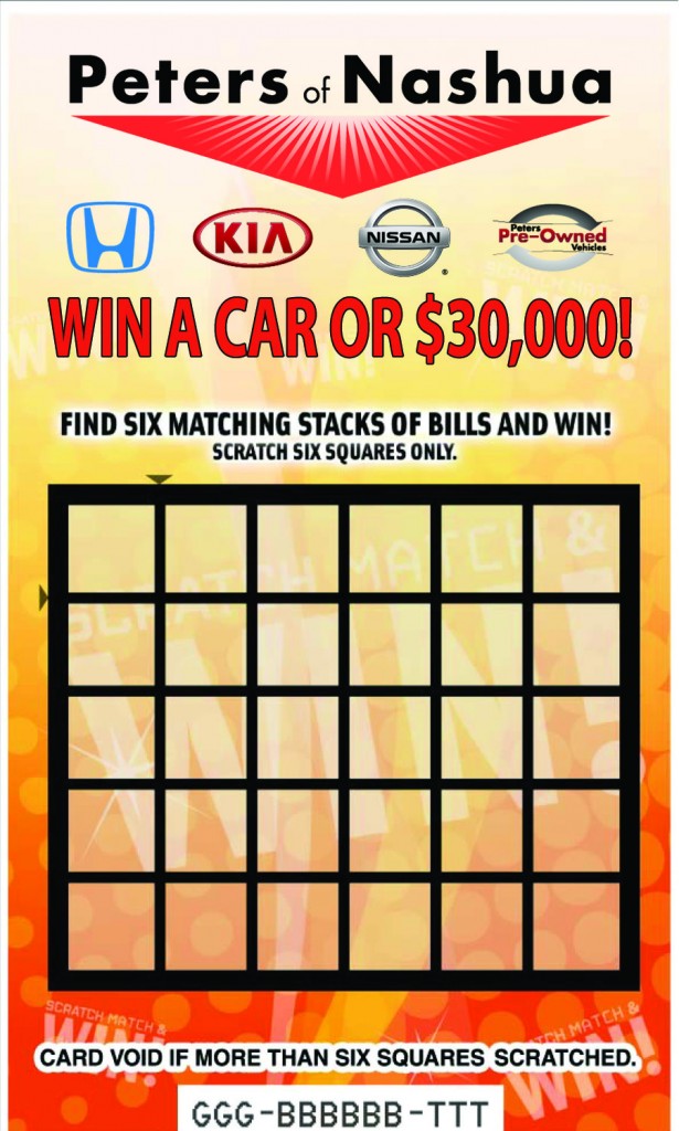 Scratch Card Promotion Worth $30K Car Insured By Auto Dealership